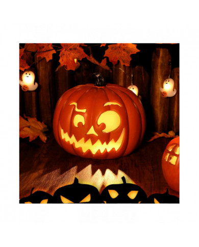 Halloween Pumpkin Lantern Light Up Scary Face Pumpkin Lamp Realistic Outdoor Halloween Decoration for Porch Lawn Garden