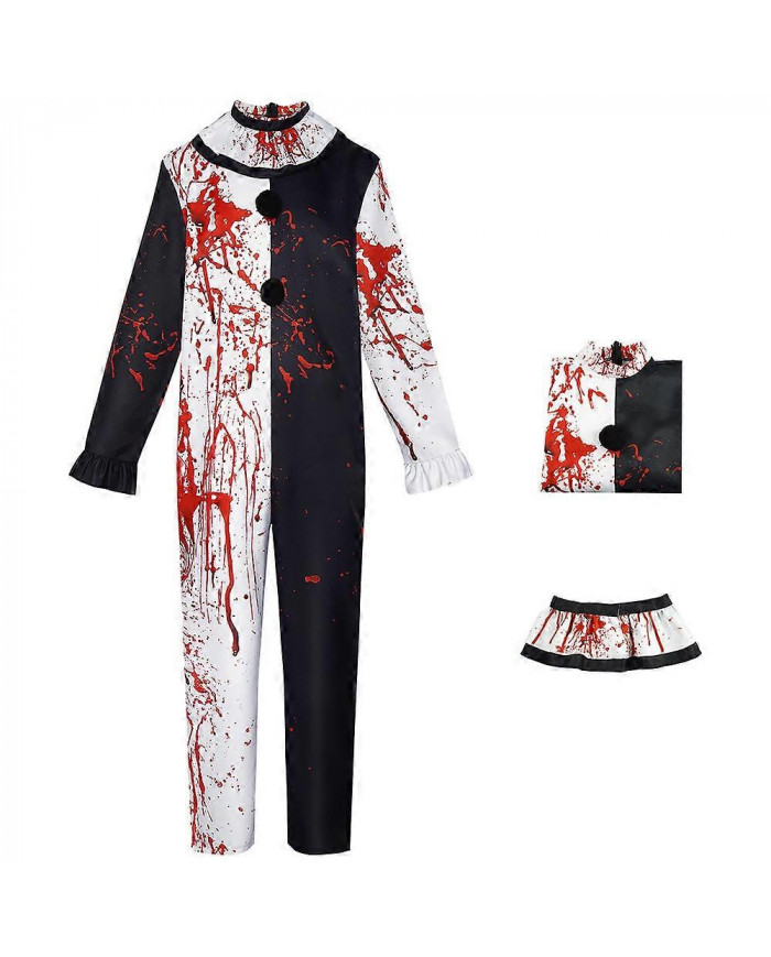 Halloween Cosplay Terrifier Bloodstain Clown Costume Combinaison Unisexe Femmes Hommes Fête Fantaisie Dres Tenue