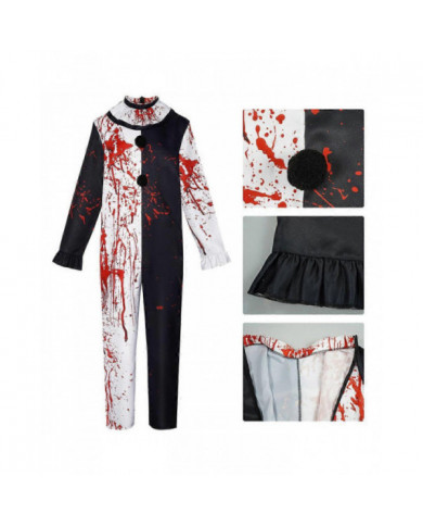 Halloween Cosplay Terrifier Bloodstain Clown Costume Combinaison Unisexe Femmes Hommes Fête Fantaisie Dres Tenue