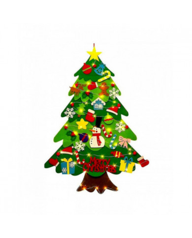 Bricolage Feutre Arbre de Noël Pour Enfants Cadeau, avec Détachable 32 Pcs Ornements Pour Noël Nouvel An Décor
