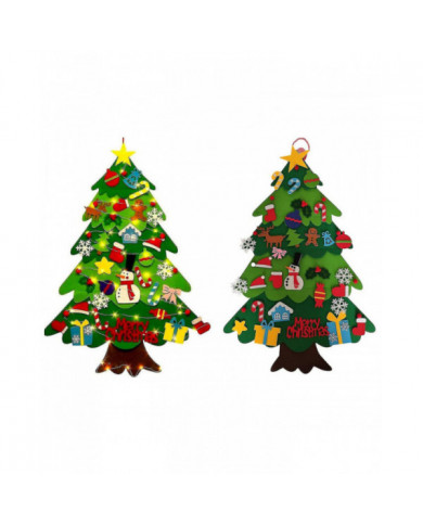 Bricolage Feutre Arbre de Noël Pour Enfants Cadeau, avec Détachable 32 Pcs Ornements Pour Noël Nouvel An Décor