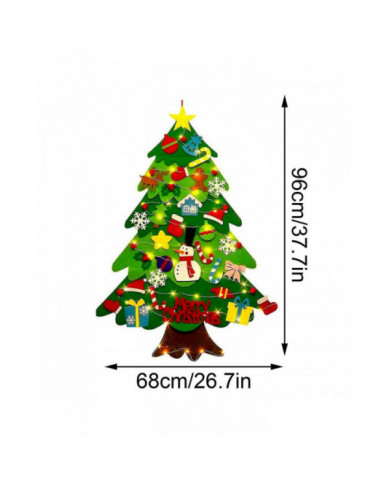 Bricolage Feutre Arbre de Noël Pour Enfants Cadeau, avec Détachable 32 Pcs Ornements Pour Noël Nouvel An Décor