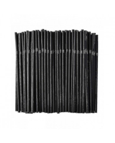 500/200/100pcs Flexible Bendy Black Drinking Straws En plastique Pailles jetables