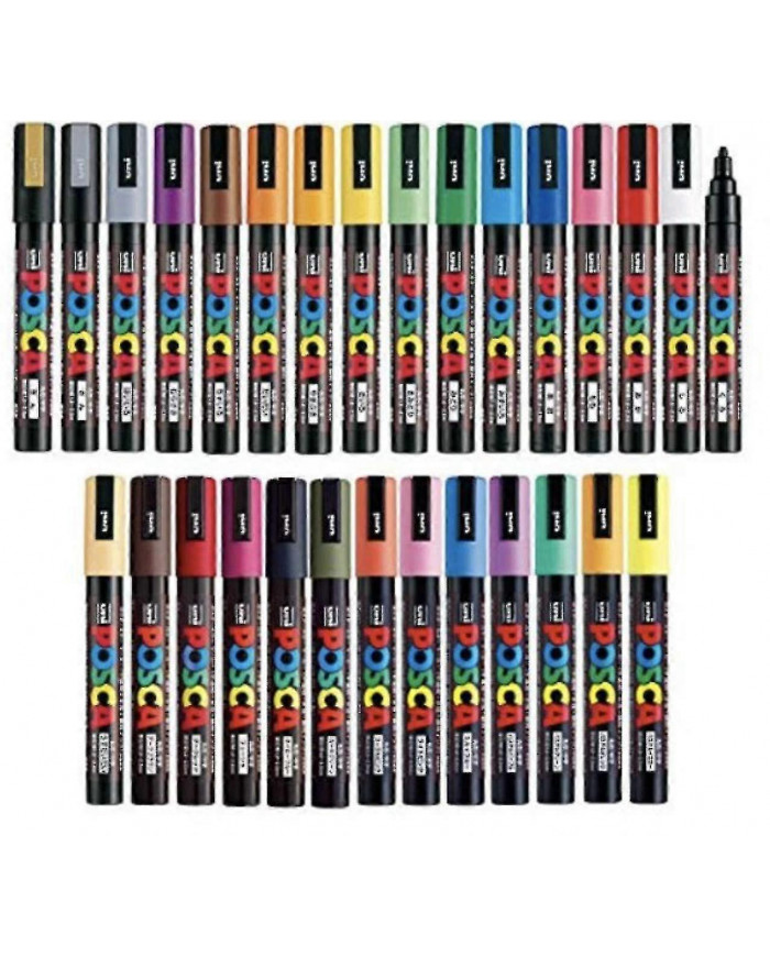 Ensemble complet de 29 stylos de peinture acrylique avec pointes de stylo réversibles à point moyen, stylos sont [...]