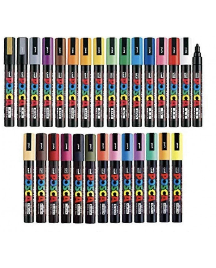 Ensemble complet de 29 stylos de peinture acrylique avec pointes de stylo réversibles à point moyen, stylos sont [...]