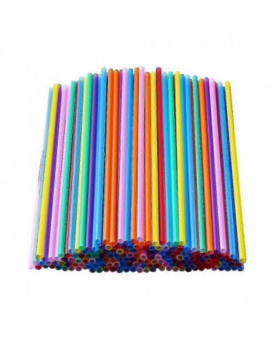 1000 Pcs Coloré Plastique Longues Pailles Jetables à Boire