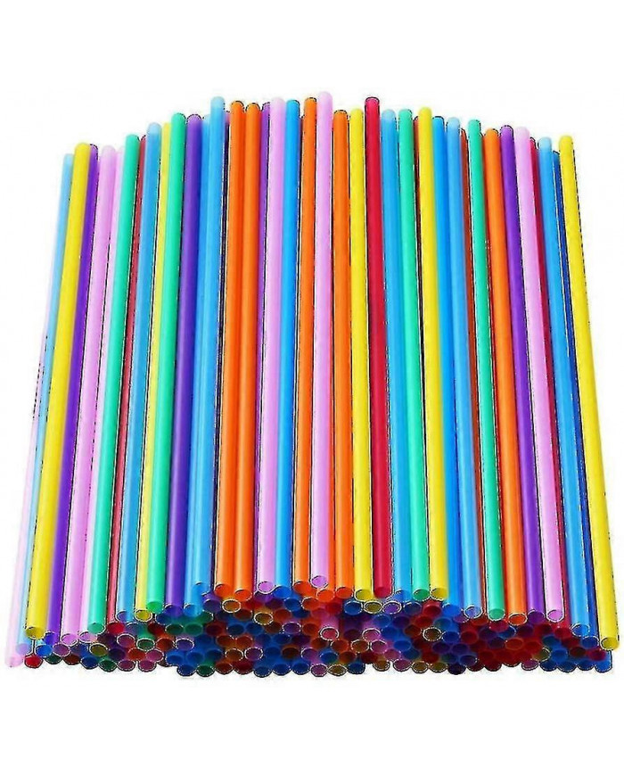1000 Pcs Coloré Plastique Longues Pailles Jetables à Boire