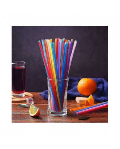 1000 Pcs Coloré Plastique Longues Pailles Jetables à Boire