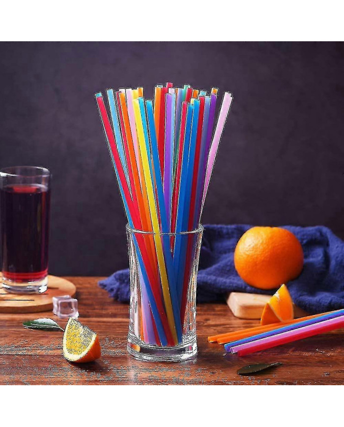 1000 Pcs Coloré Plastique Longues Pailles Jetables à Boire