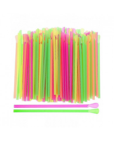 400pcs Cuillère Pailles Slushie Pailles Cuillère Scoop Pailles Jetables De Boisson Pailles Pour Cônes De Glace