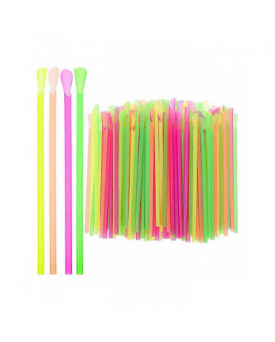 400pcs Cuillère Pailles Slushie Pailles Cuillère Scoop Pailles Jetables De Boisson Pailles Pour Cônes De Glace