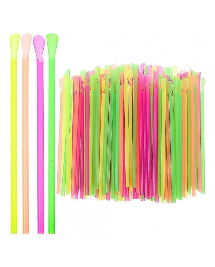 400pcs Cuillère Pailles Slushie Pailles Cuillère Scoop Pailles Jetables De Boisson Pailles Pour Cônes De Glace