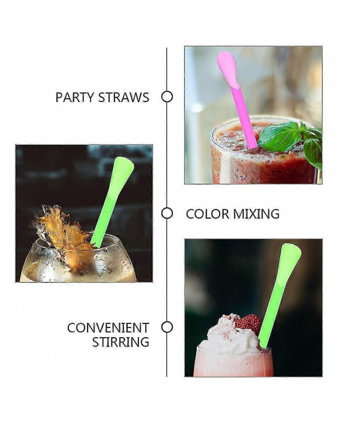 400pcs Cuillère Pailles Slushie Pailles Cuillère Scoop Pailles Jetables De Boisson Pailles Pour Cônes De Glace