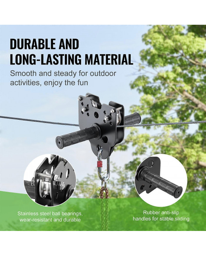 Kit de tyrolienne pour enfants et adultes, kits de tyrolienne de 100 pieds jusqu’à 500 lb, divertissement de [...]