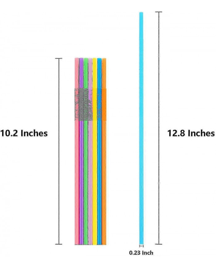 500 Pcs Pailles en plastique flexibles colorées, Pailles Bendy jetables sans Bpa