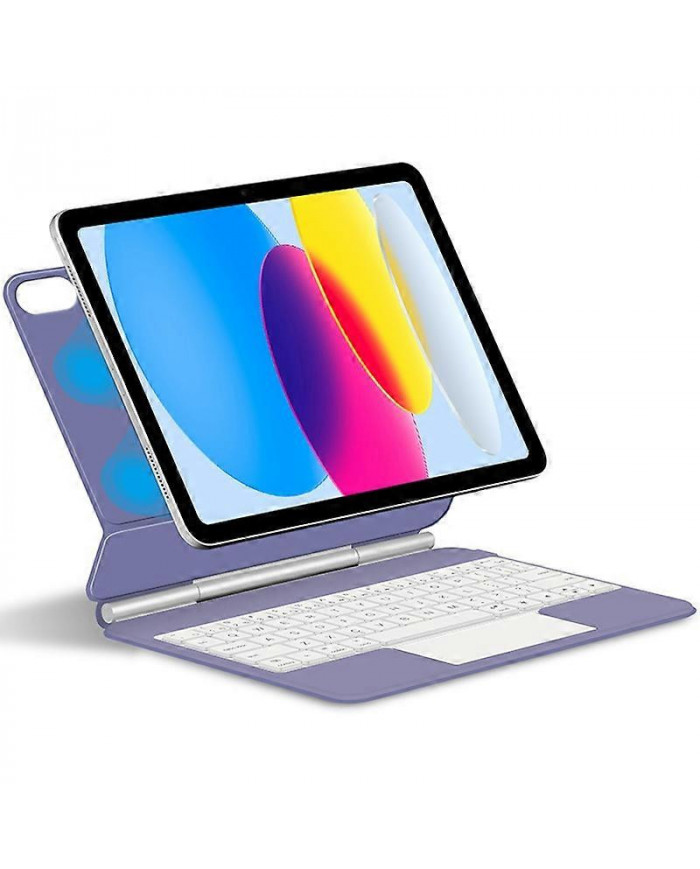 Pour iPad 10.9 (2022) Étui en cuir avec clavier Bluetooth magnétique Trackpad multi-touch de précision -