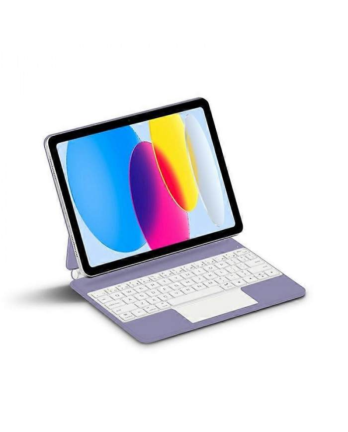 Pour iPad 10.9 (2022) Étui en cuir avec clavier Bluetooth magnétique Trackpad multi-touch de précision -