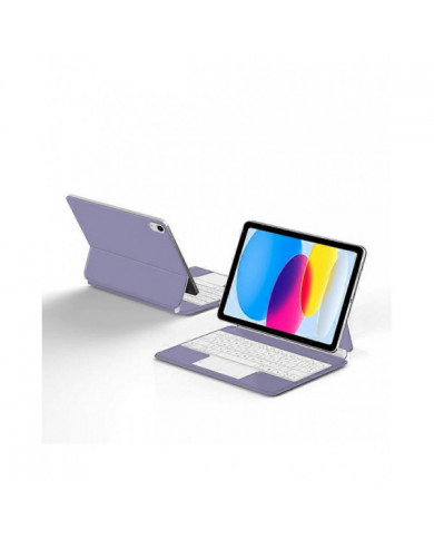 Pour iPad 10.9 (2022) Étui en cuir avec clavier Bluetooth magnétique Trackpad multi-touch de précision -