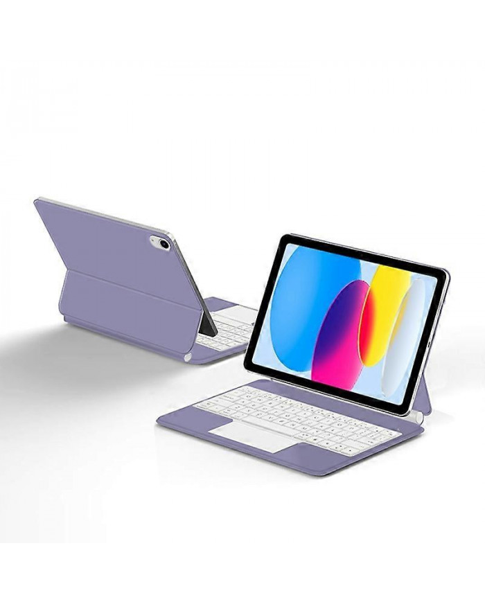 Pour iPad 10.9 (2022) Étui en cuir avec clavier Bluetooth magnétique Trackpad multi-touch de précision -