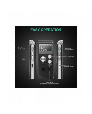 Équipement de chasse aux fantômes paranormal Enregistreur numérique à commande vocale EVP USB US 8 Go (noir)