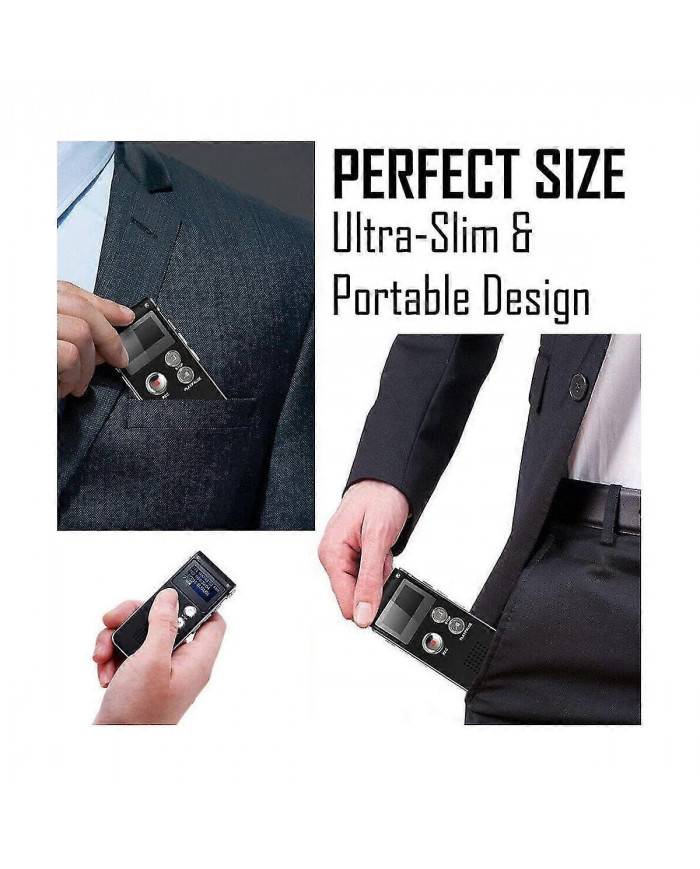 Équipement de chasse aux fantômes paranormal Enregistreur numérique à commande vocale EVP USB US 8 Go (noir)