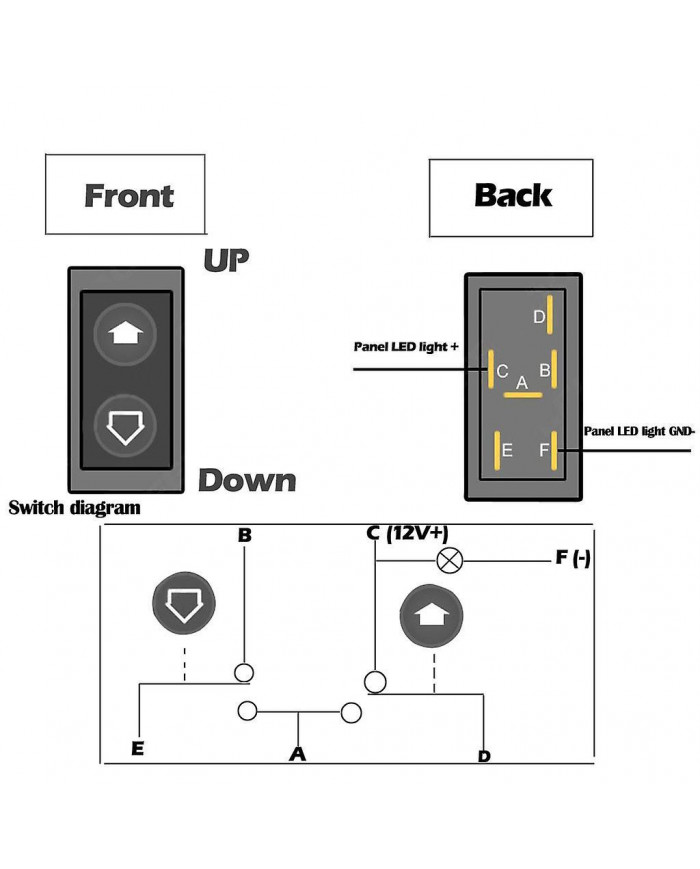Universal 6pin 12-24v Voiture Électrique Interrupteur de Fenêtre Bouton Contrôleur d’alimentation automatique