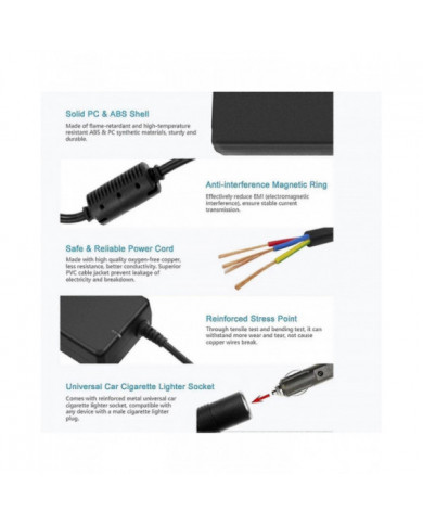 12v 15a 160w Convertisseur de voiture 220v à 12v Adaptateur de voiture Convertisseur Voiture Accueil - [...]