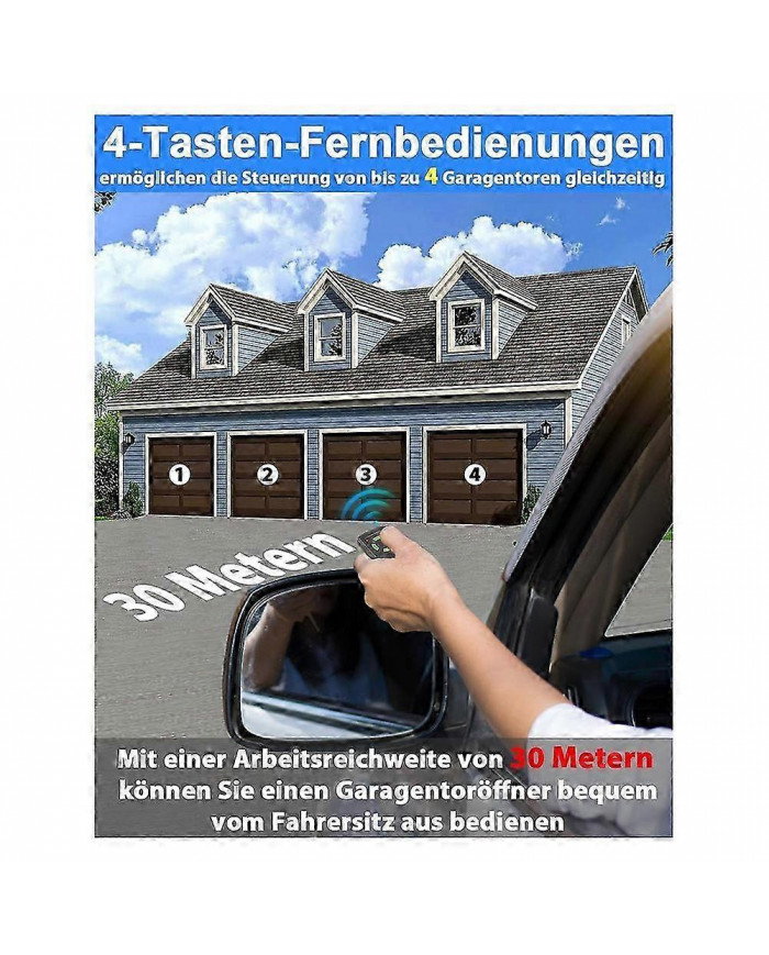 Télécommande de porte de garage Code fixe Copiable 26,995 MHz HSM4 HS4 HSE4
