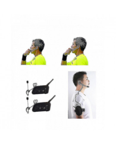2pcs Arbitre de football professionnel Intercom Full Duplex 1200m Arbitres Casque Sans Fil Bt Interphone Interphone