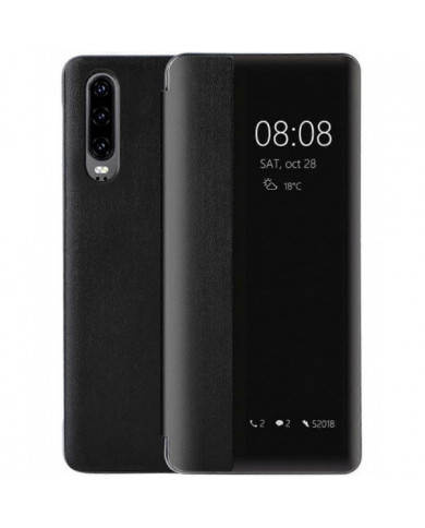 Coque Huawei P30/Huawei P30PRO, Coque à rabat en cuir Smart View, [Mode d’économie d’énergie] [Protection intégrale]