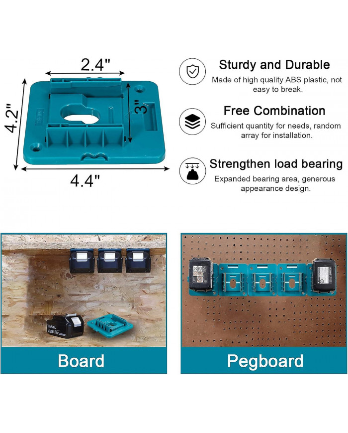 Pack de 5 supports de batterie pour supports de batterie Makita 18V Support de quai pour BL1860 BL1850 BL1840 [...]