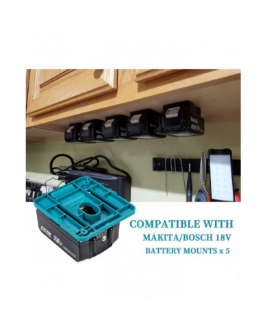 Pack de 5 supports de batterie pour supports de batterie Makita 18V Support de quai pour BL1860 BL1850 BL1840 [...]