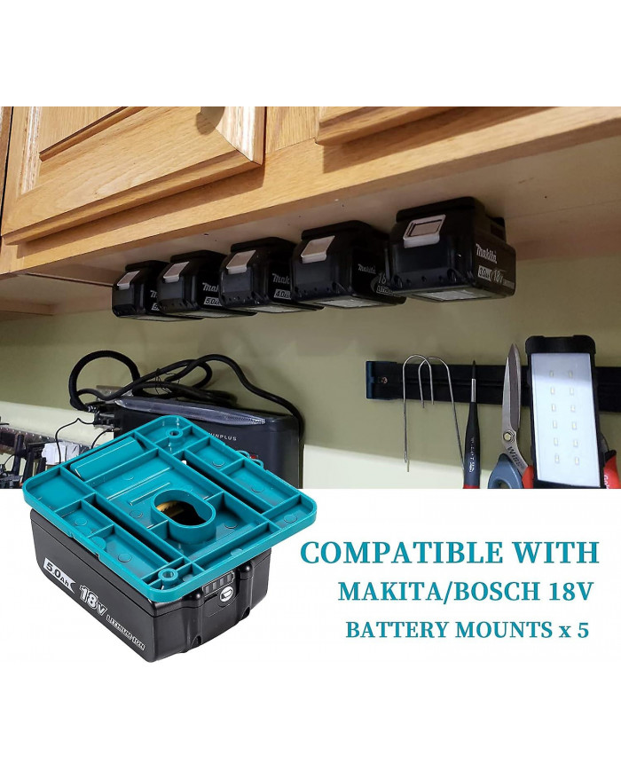 Pack de 5 supports de batterie pour supports de batterie Makita 18V Support de quai pour BL1860 BL1850 BL1840 [...]