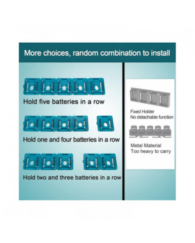 Pack de 5 supports de batterie pour supports de batterie Makita 18V Support de quai pour BL1860 BL1850 BL1840 [...]