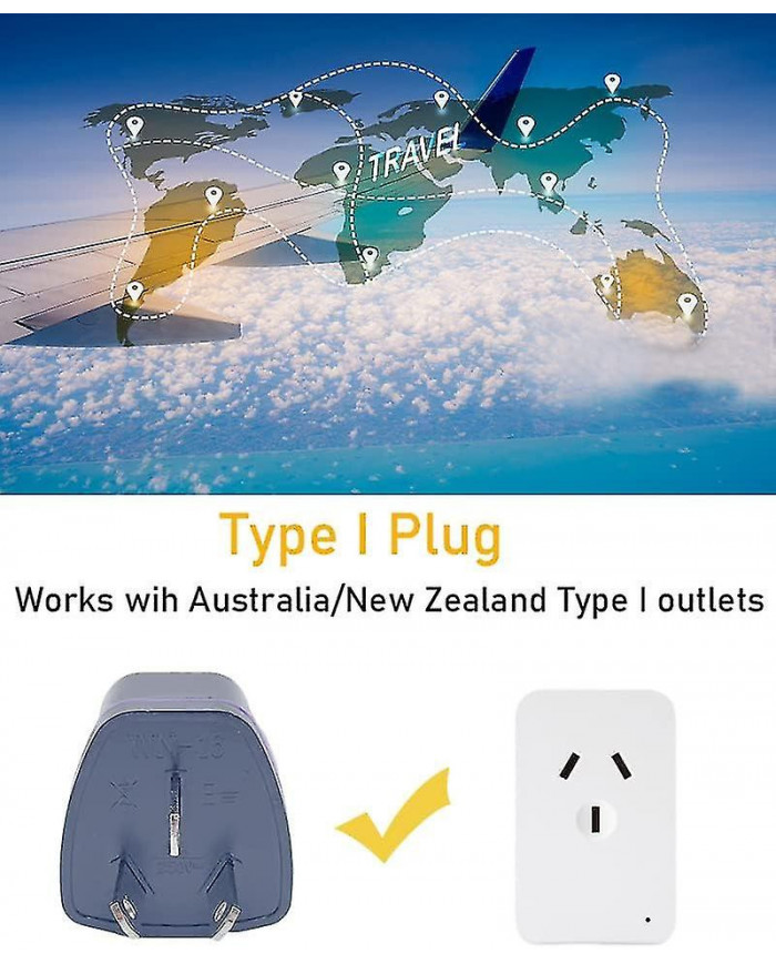 (Paquet de 3) Adaptateur de voyage Australie Nouvelle-Zélande - Prise de type I, prise universelle à 3 broches à 3 [...]