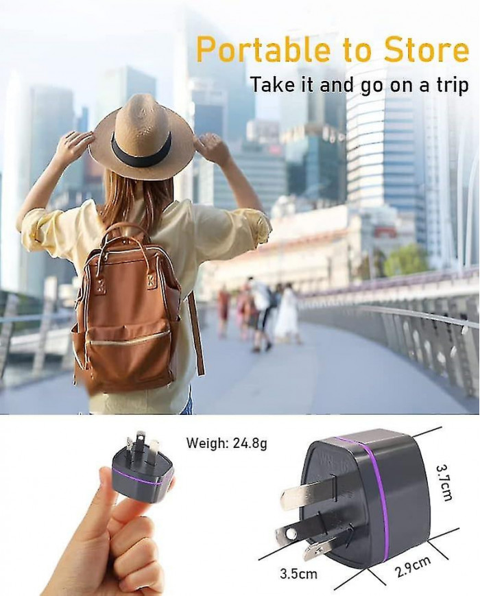 (Paquet de 3) Adaptateur de voyage Australie Nouvelle-Zélande - Prise de type I, prise universelle à 3 broches à 3 [...]