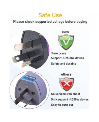 (Paquet de 3) Adaptateur de voyage Australie Nouvelle-Zélande - Prise de type I, prise universelle à 3 broches à 3 [...]