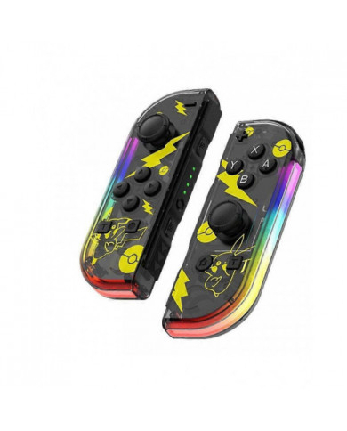 Manettes pour Nintendo Switch, Remplacement de la manette Switch avec LED RGB, Turbo et vibration réglables, Pikachu