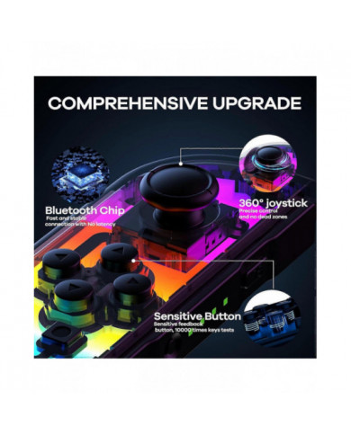 Manettes pour Nintendo Switch, Remplacement de la manette Switch avec LED RGB, Turbo et vibration réglables, Pikachu