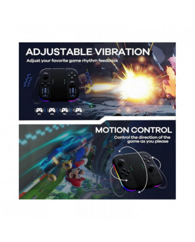 Manettes pour Nintendo Switch, Remplacement de la manette Switch avec LED RGB, Turbo et vibration réglables, Pikachu