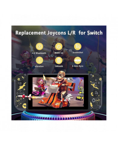 Manette pour Nintendo Switch, remplacement des manettes Switch avec double vibration/réveil/capture d’écran