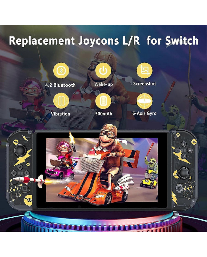 Manette pour Nintendo Switch, remplacement des manettes Switch avec double vibration/réveil/capture d’écran