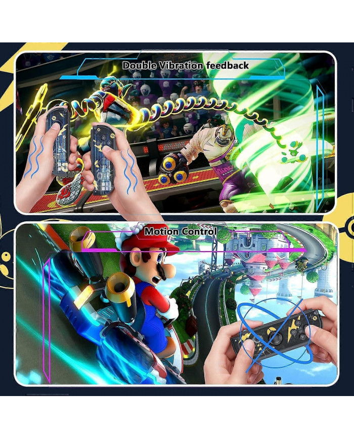 Manette pour Nintendo Switch, remplacement des manettes Switch avec double vibration/réveil/capture d’écran