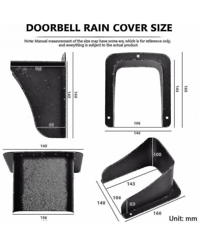 Couvercle de pluie Boîtier de contrôle d’accès de porte en métal pour clavier Contrôleur d’accès Sonnette Interphone