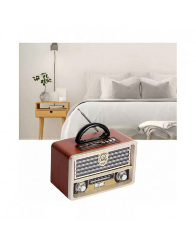 Radio rétro en bois, radio FM, lecteur CD, avec style à l’ancienne, basse forte, Mini Audio en plein air Volume fort