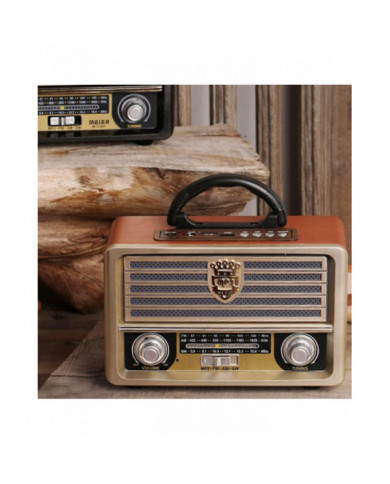 Radio rétro en bois, radio FM, lecteur CD, avec style à l’ancienne, basse forte, Mini Audio en plein air Volume fort