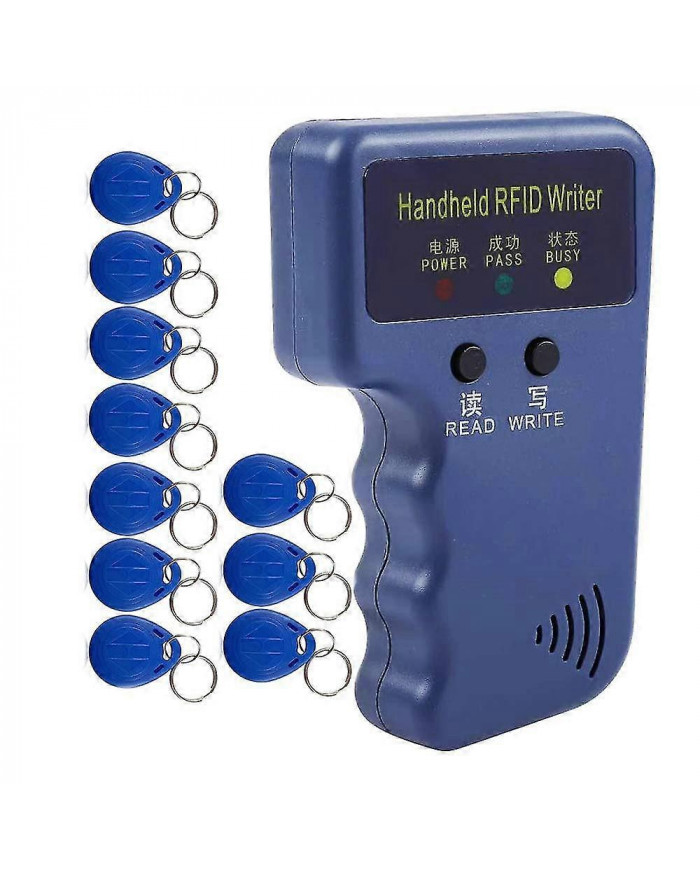Handheld 125khz Rfid Reader Writer Duplicator Copier, mise à niveau ID Card Cloner Programmer, avec 10pcs