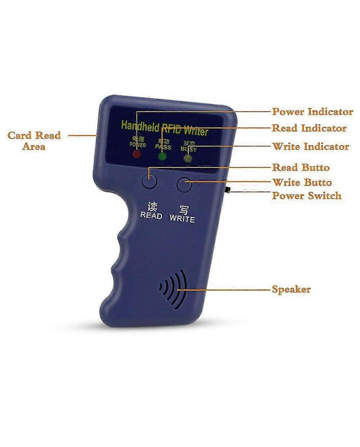 Handheld 125khz Rfid Reader Writer Duplicator Copier, mise à niveau ID Card Cloner Programmer, avec 10pcs