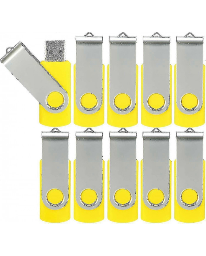 Pack de 10 clés USB USB 2.0 clé USB en vrac Pack pivotant Memory Stick Pli Stockage Jump Drive Zip Drive-Bon