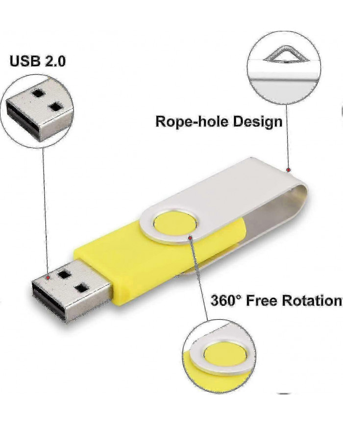Pack de 10 clés USB USB 2.0 clé USB en vrac Pack pivotant Memory Stick Pli Stockage Jump Drive Zip Drive-Bon